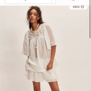 White Boho Dress with Embroidered Details